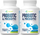 Probiootit naisille ja miehille, 300 miljardia PMY Probiootit 12 kanta + Organic Prebiootit Blend Daily Digestive, Immuuni, Gut, Bloating, Gut Health for Women & Men, Hyllytabletti - 120 kapselia