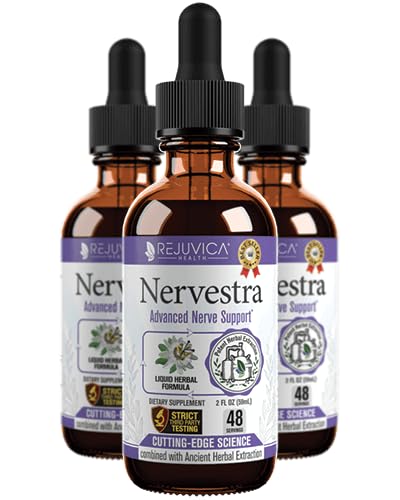 Nervestra Nerve Health Support Supplement - Nopea absorboiva kasviperäisen nesteen Formula - Turmeeric, White Willow Bark, B-vitamins, Alpha Lipoic Acid, Acetyl-L-karnitiini ja enemmän