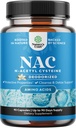 NAC täydentää N-Acetyl Cysteine vanilja - Detox N-Acetylkysteine Supplement for Lung Health & hengitysteiden toiminta, maksa ja munuaiset Detox & Cleanse - Amino NAC kapselit aikuisille - 90 Ct