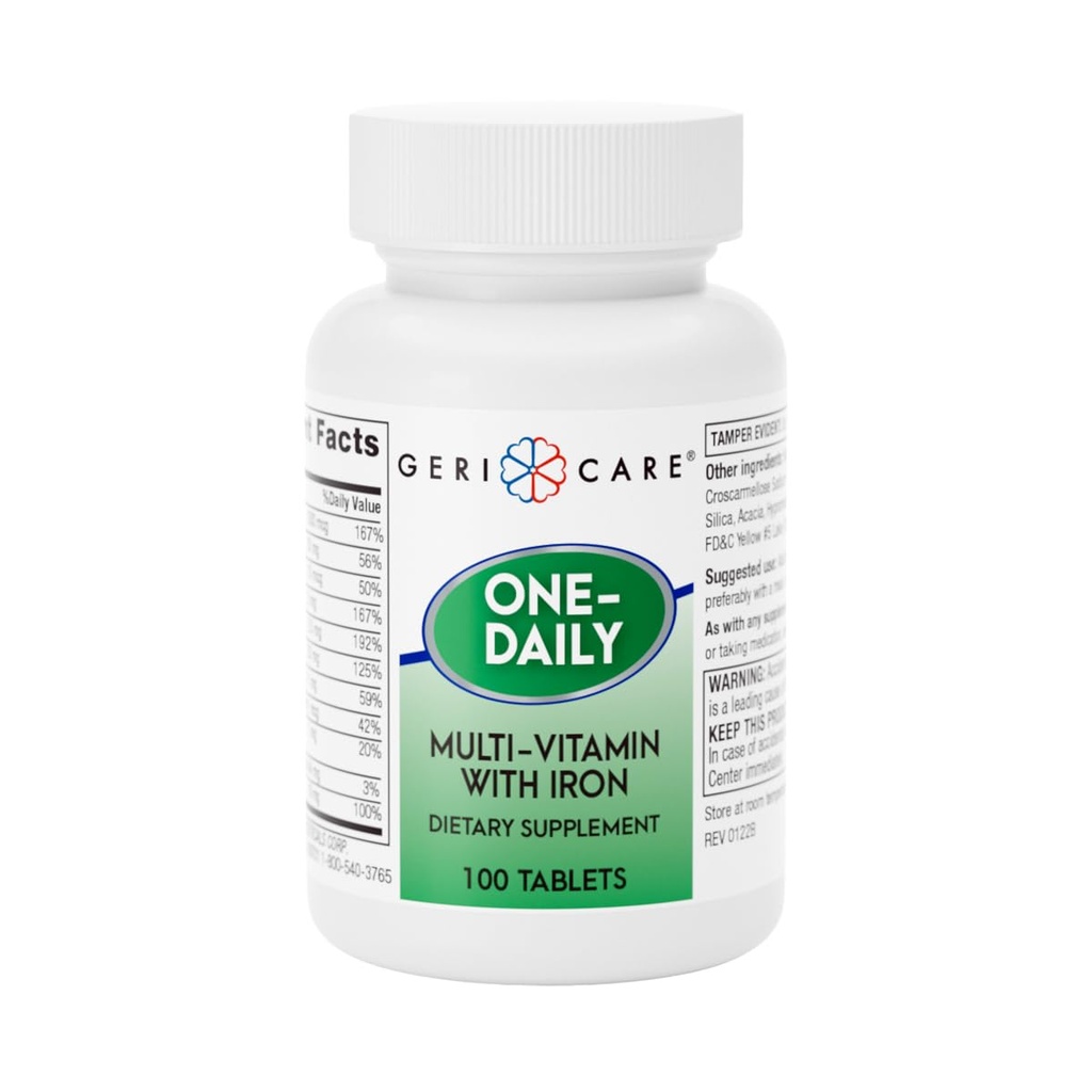 GeriCare One-Daily Multi-Vitamin med järn tabletter,100 greve av 1)
