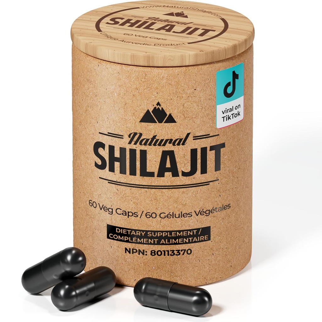NATURAL SHILAJIT Kapselit (2 kuukautta toimitus) - 60 Count - Shilajit miehille & naisille, joilla on Fulvic Acid & Trace Minerals, Plant Based Ravintolat energia, Immuuni tuki & elinkyky