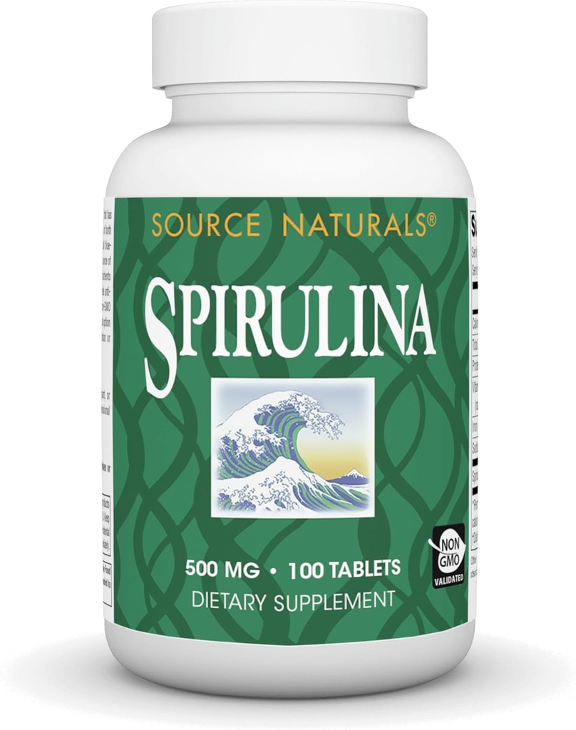 Källa Naturals Spirulina - för Immune System Support - 100 tabletter