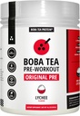 Boba Tea Pre-Workout Powder | Lychee Flavor | 125-250mg Koffein | L-Citrulline, Beta Alanine, Alpha-GPC | Real Ingredients | Premium Pre Workout Powder för män och kvinnor | 20-40 portioner