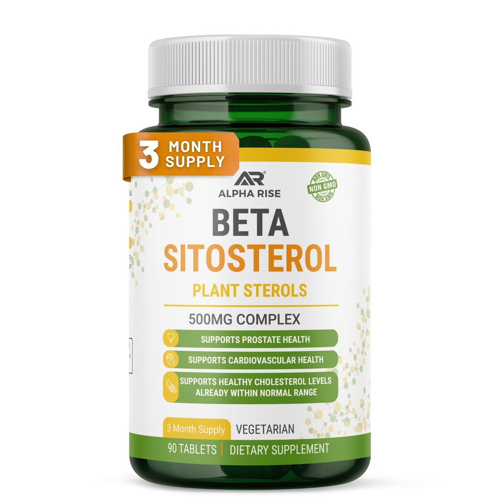 Beta Sitosterole - 500 mg tabletit - ei-GMO - Tuki Eturauhasen ja terveen kolesterolin tasot - Fytosterolit Complex - Natural Plant Sterolit ja Stanols