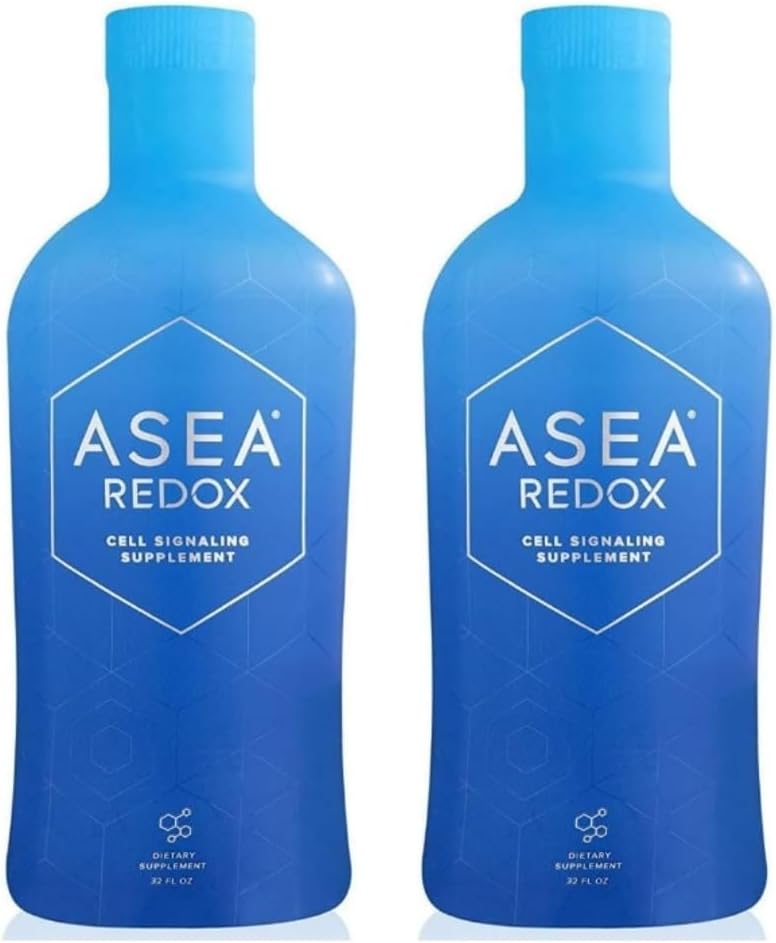 ASEA Redox Cell-signaalin lisäosa - Cellular Energy & Heart Supplements for Miehet ja naiset - Hormonal Balance & Energy Booster for Women and Men for Vibrant Age-Defying Living (kaksi 32 Fl Oz pullot)