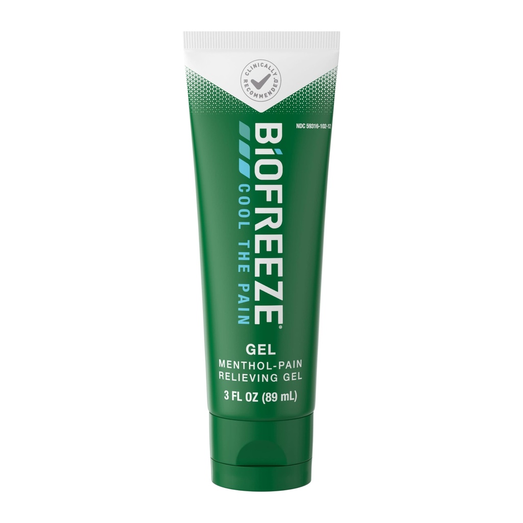 Biofreeze Kivunlievitysgeeli, niveltulehdus Kivunlievitys, polvi- ja alaselkäkivun lievitys, kalpean lihaslievityksen, niskakivunlievityksen, farmaseutin suositus, FSA-tukikelpoinen, 3 FL OZ Biofreeze mentoligeeli