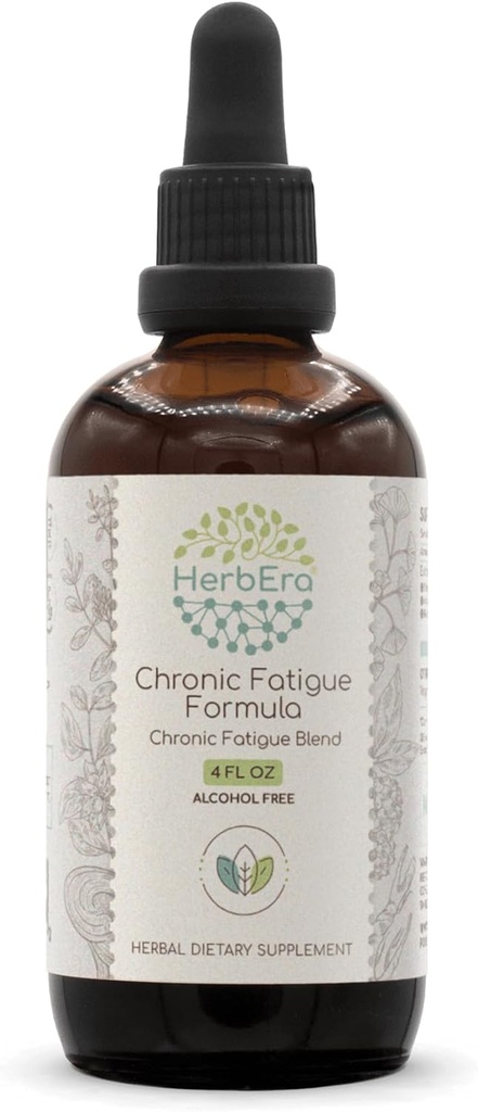 HerberEra Krooninen väsymys Formula B120 Alkoholiton uute Tincture: Siperian Ginseng juuri, Ashwagandha juuri, lakritsi juuri, Ginkgo Biloba Leaf, Reishi sieni. Krooninen väsymys Blend 4 Fl Oz