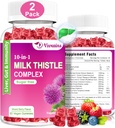 Milk Thistle Gummies, 10 in 1 kasviperäisten Formula maksan Cleanse Detox Korjaus voikukan juuri, Turmeric, Artisokka Optimal Liver Function and Ruoansulatuskanavan seka marja maku