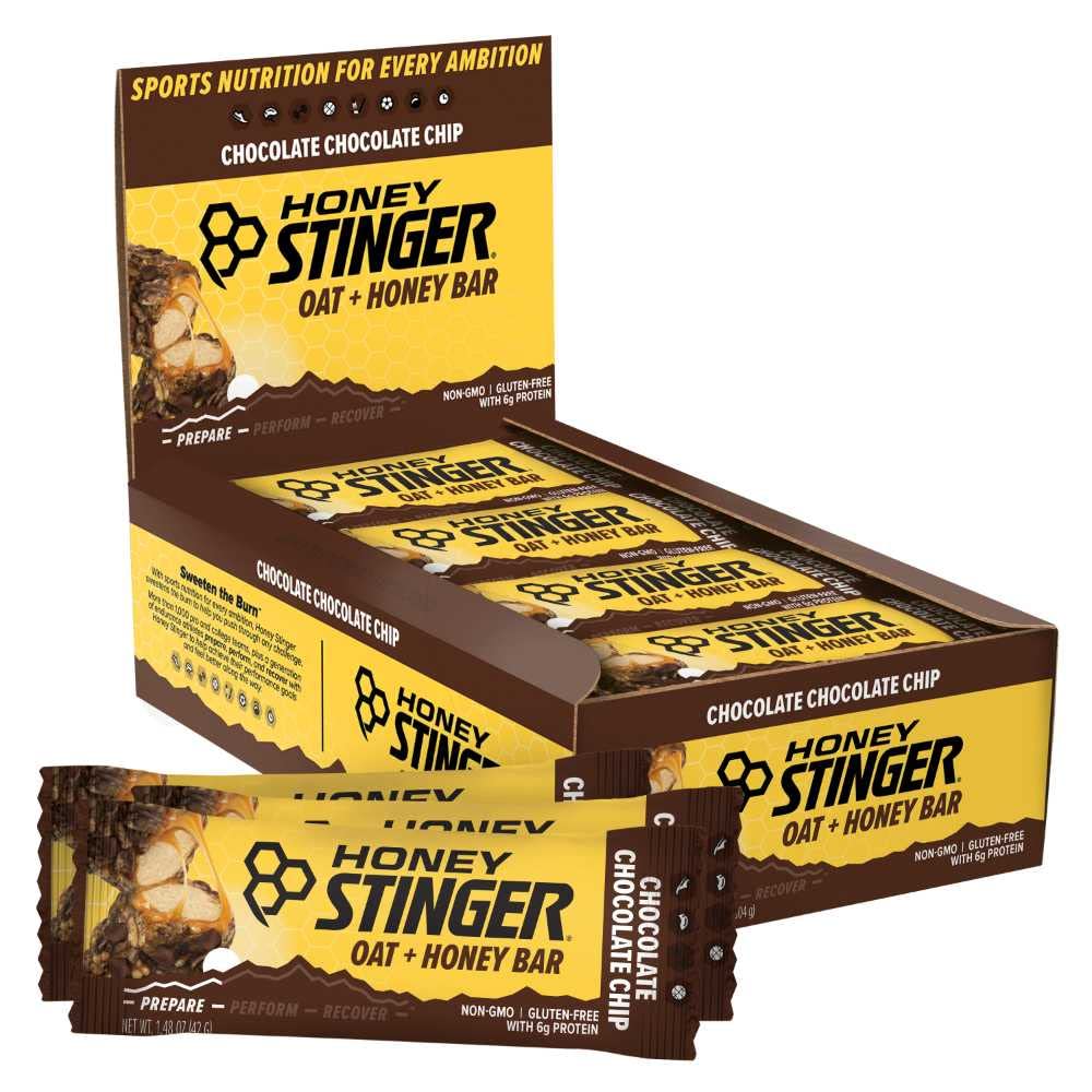 Honey Stinger Kaura + Honey Bar, Chocolate Chocolate Chip, Energy Packed Food Valmistautua Liikuntaan, Kestävyys ja suorituskyky, Urheilu Nutrition Välipala Bar, Esityö, Proteiini, Gluteeniton, Laatikko 12