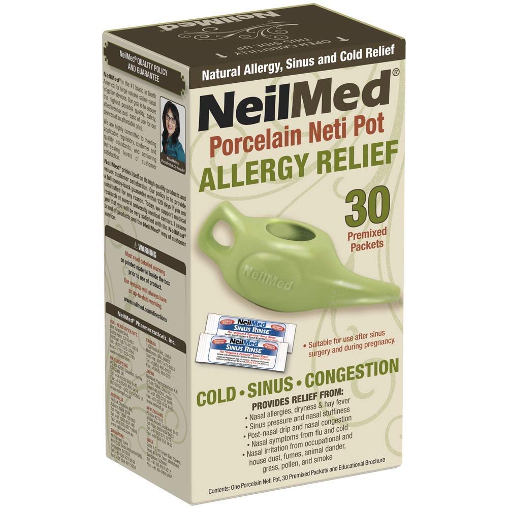 NeilMed Classic Porcelain Nei Pot Green 30 Premic Packets