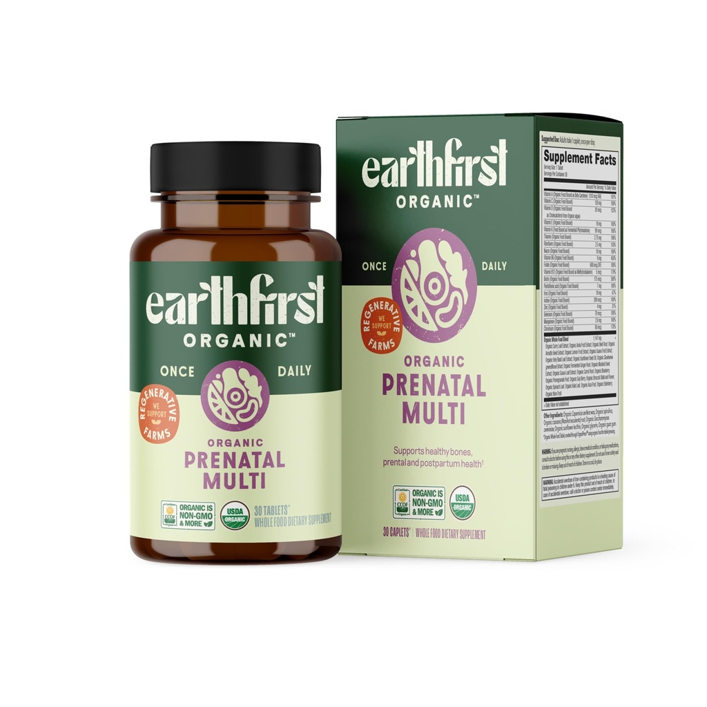 Synnytys kerran päivässä Multivitamiini naisille Conception, Raskaus, Synnytyksen jälkeinen & Imetys, Folaatti, Rauta & Luomu Koko ruoka Blend, Vegan, 30 kreivi