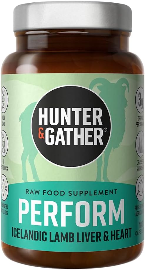 Hunter & Kerää nenä perään 180 Performable kapselit Wild, Grass Fed Iceland Lamb Esi-inspiroitu 