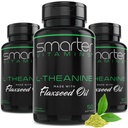 (3 pakkaus) Älykkäämpi L-Theanine 250 mg Supplement, ei-GMO pellavaöljy, 150 nestemäistä Softgels
