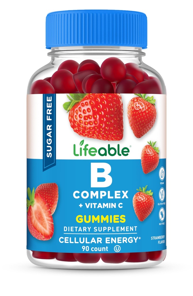Elinkelpoinen sokeriton B-vitamiini Complex Gummies ... B-komplex C-vitamiinin kanssa... Great maistaminen VIT B Complex vitamiineja...Energia ja hermotuki B-vitamiinikompleksi naisille, miehille, aikuisille 90 Gummies