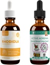 Rejuvica Health Active Rhodiola + Aktiv Adrenal - Stöd Energi + Stress - Liquid Leverans för bättre Absorption - Rhodiola, Ashwagandha, Helig Basil & Mer!