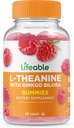 Elinkelpoinen L Theanine Ginkgo Biloba - Suuri maistaminen luonnon maku Gummy Supplement Vitamiinit - Ei-GMO Gluteeniton Vegaani purtava - auttaa sinua keskittyä ja rentoutua - aikuisille Miehet Naiset - 60 Gummies