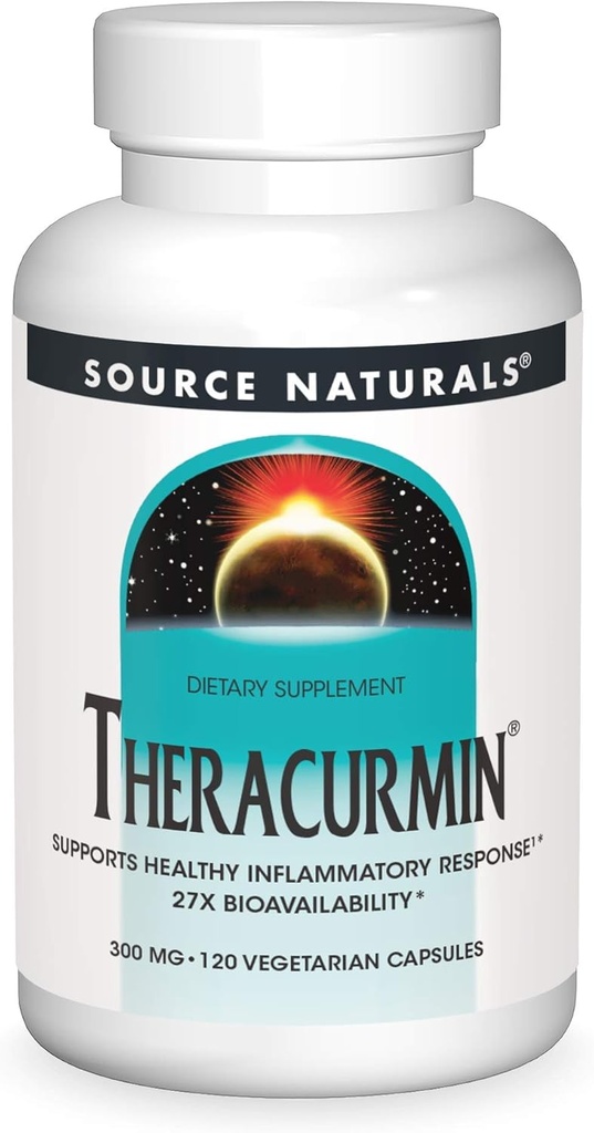 Source Naturals Theracurmin, tukee tervettä tulehdusvastetta*, 300 mg - 120 kasvissyöjäkapselia