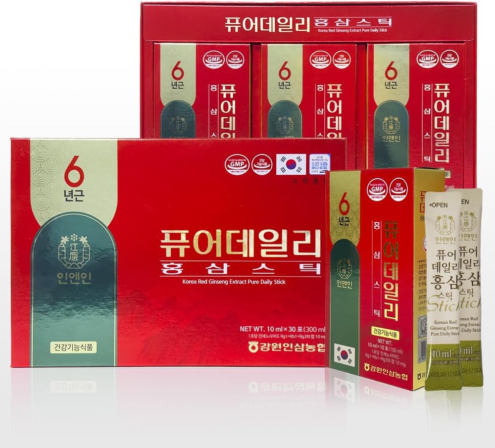 Korea Red Ginseng Extract Pure Daily Stick Hong Sam, Natural Energy Booster miesten ja naisten Immuunituki, väsymys Recovery - 30 Sticks