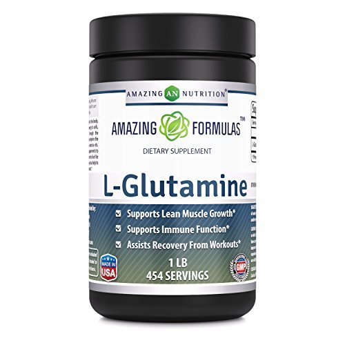 Hämmästyttävä Formula L-glutamiinijauhe Aminohappo täydennys ... 1 gramma per tarjoilu ... 454 tarjoilua (mautonta... 1 LB)