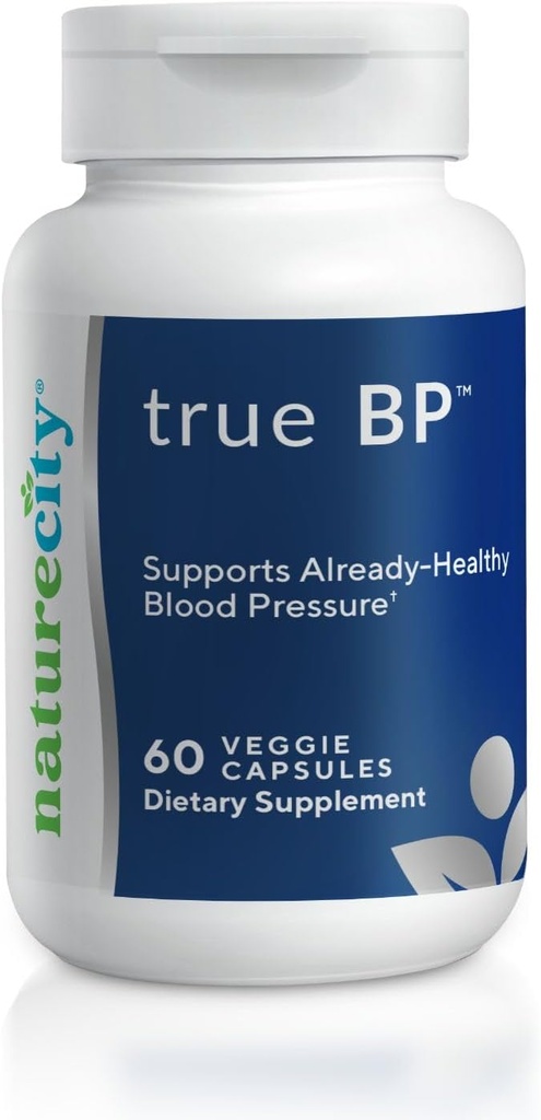 NatureCity True-BP | Kosttillskott för att stödja blodflöde för hjärthälsa | MegaNatural-BP 80mg 16% Oleuropein (60 Veggie kapslar) Non-GMO, Gluten Free