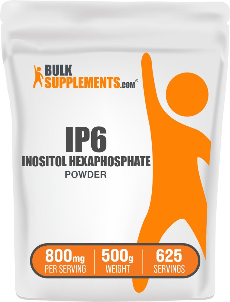 BulkSupplements.com IP6 Powder - Inositol Heksafosfaatti, IP6 täydennysosa - Inositoli Supplement for Immunosupport, Gluteeniton, 800 mg per Serving, 500g (1,1 lbs) (pakkaus 1)