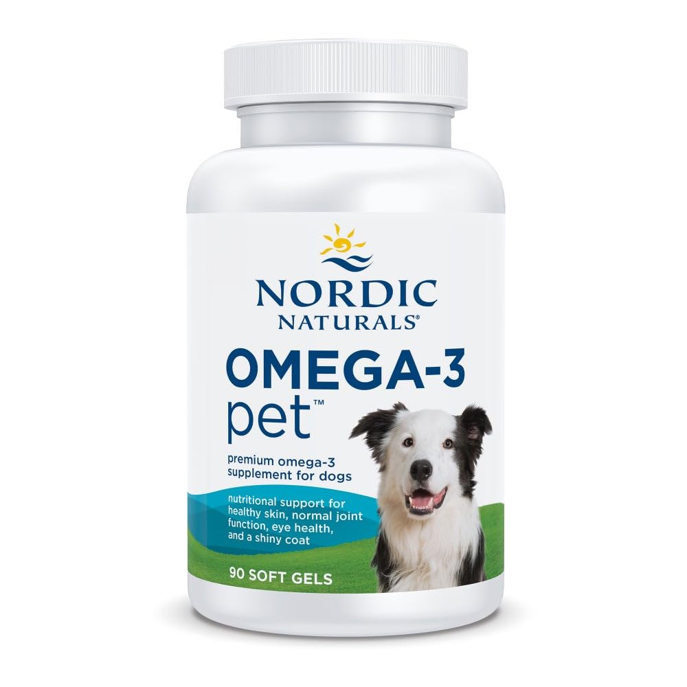 Nordic Naturals Omega-3 Lemmikki, makuton - 90 pehmeää geeliä - 320 mg Omega-3 Per Pehmeä geeli - Fish Oil for Dogs with EPA & DHA - Edistää sydän, iho, turkki, & immuuniterveys