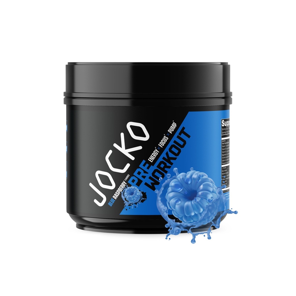 Jocko Fuel Ultimate Pre Treenout Powder - Pre-Workout Energy Powder Drink miehille ja naisille - High Stim Sugar-free Nootropic Blend tukea lihaspumppu, energia, & Recovery 200mg kofeiini Sininen vadelma