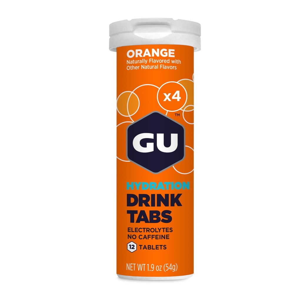 GU Energy Hydration Electrolyte Drink tabletter, förbättrad uthållighet Sport Drink för körning, cykel, Triathlon, 4-räkna (48 portioner), Orange