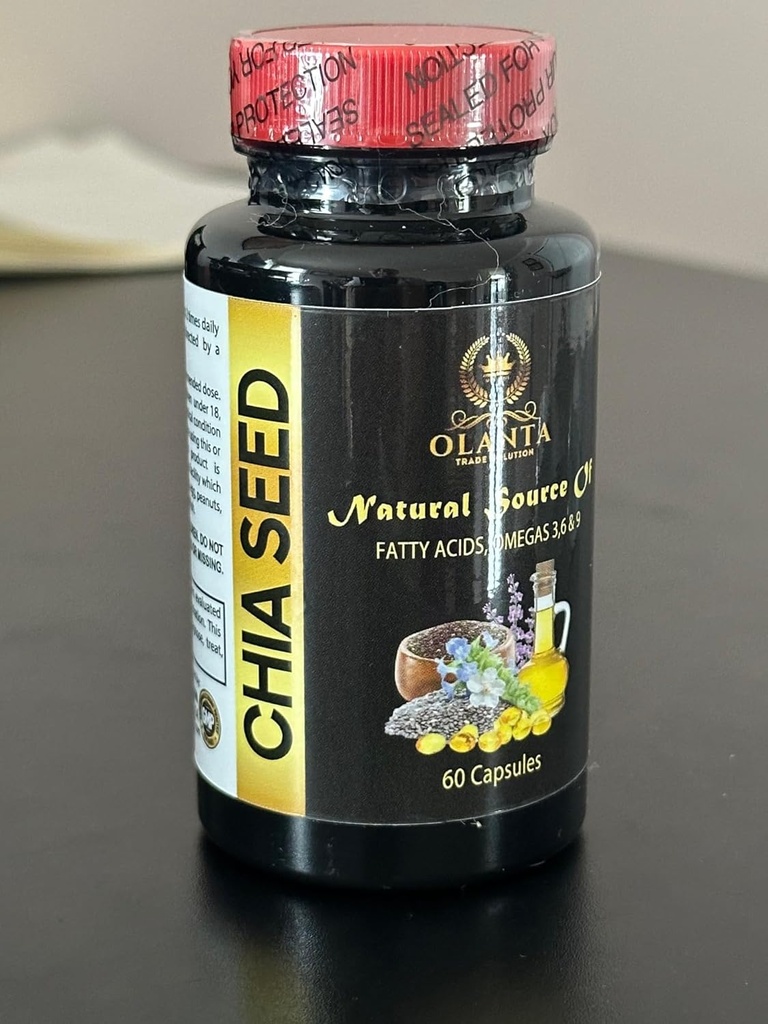 Omega 3 fettsyror för kvinnor - CHIA Seed - Energitillskott för klimakteriet, Digestive enzymer för kvinnor, Chia Seeds med Omega-3-1 flaska 60 Softgels