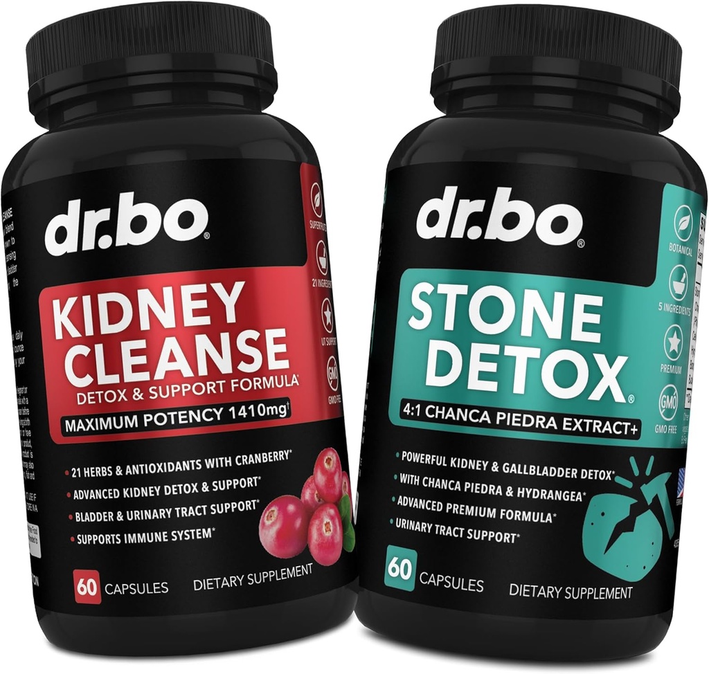Munuaisten Puhdista & Kivi Detox Support Supplement - Natural Cranberry, Juniper Marries, Buchu, Uva Ursi Extract, Stone Breaker Chanca Piedra - Tuki Munuaiset Sappirakko, virtsarakko ja virtsateiden terveys