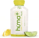 Huma Plus (Double Electrolytes) - Chia Energy Gel, Lemon Lime, 12 Gels, 25mg koffein - Magen vänlig, Real Food Energy Gels