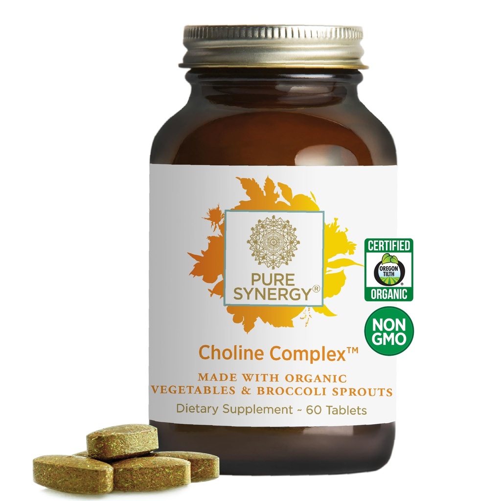 PURE SYNERGY Koliini Complex ... Vegaanikoliini Supplement valmistettu orgaanisia kokonaisia elintarvikkeita...