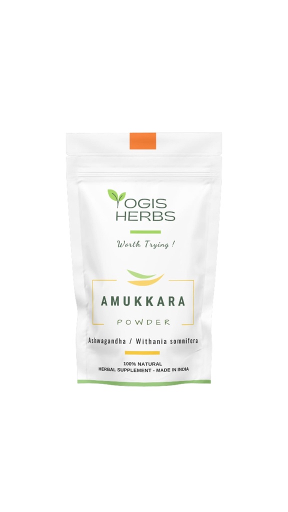 YOGIS HERBS Amukkara Powder (Withania Somnifera) - Aswagandha juurijauhe 1Lb Tuore & puhdas