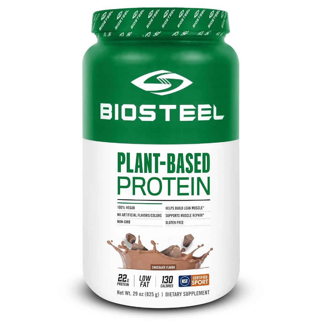 BioSteel Vegan Protein Powder - Choklad, NSF för sport, 1,8 lbs, 22g Protein, 25 portioner - Växtbaserad proteinpulver med Brown Rice, Pea & Pumpkin Seed - Premium Plant Protein Powder