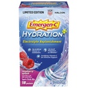 Emergen-C Hydration+ Urheilu juoma Mix kanssa C-vitamiini (18 kreivi, Vadelma maku), Elektrolyytti matelija, 0,33 Ounce Powder Packets