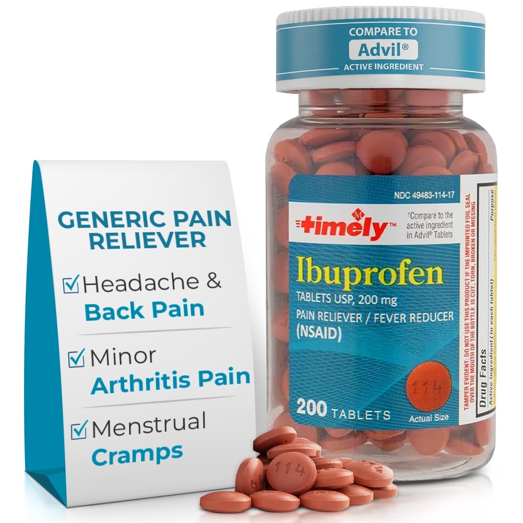 Time-Cap LBS, INC. Aikaisin Ibuprofeeni 200 mg 200 tablettia - (NSAID) kivunlievitys pillereitä päänsärkyä, kuukautiskipua, hammassärkyä, lihaskipua, niveltulehduskipua, kehon särkyjä