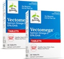 Terry Naturally Vectomega - Tillägg med EPA & DHA - Omega-3 tabletter för hjärn- och hjärthälsostöd - Näringstillskott med viktiga fettsyror och peptider - 60 tabletter (Pack of 2)
