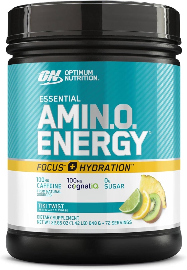 Optimum Nutrition Essential Amino Energy Focus + Hydration, Tiki Twist, 72 portioner
