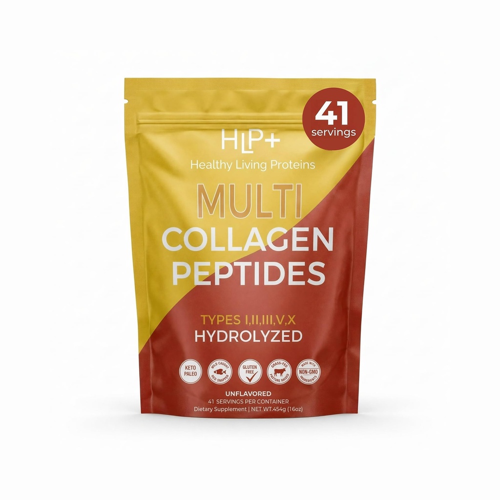 Terveet elävät proteiinit ... Multi Hydrolysed Collagen Peptides tyyppi I, II, III, V, & X