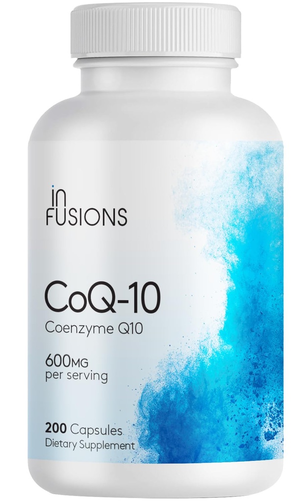 Infusioner Maximal Styrka Ren Q10 600mg 200 kapslar Hög Absorption Gluten Fri Icke-GMO