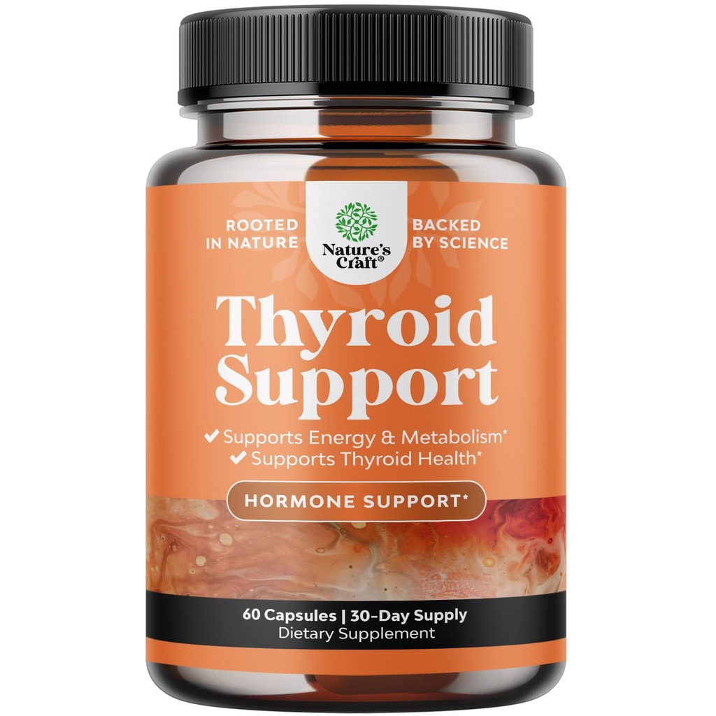 Herbal Khyroid Support Complex - Potent Kelp Jodi Supplement L Tyrosine, Blackderwrack, Selenium & Pure Ashwagandha for Hormone Balance - Mood & Energy Ruokavalio pillereitä - 60 Count