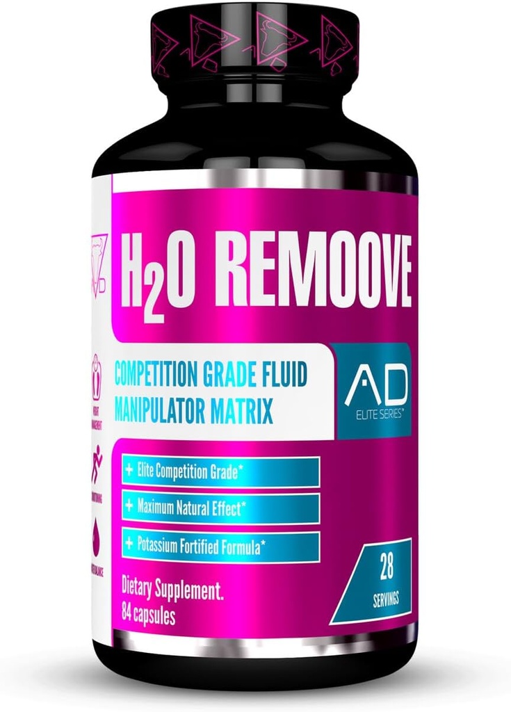 Projekti AD H2O Remoove Nutural Diurete Water Management System, sisältää kalium-sparing Formula suunniteltu edistämään Drier, Leaner ja enemmän Verisuoni näyttää fysiikka (28 Servings)