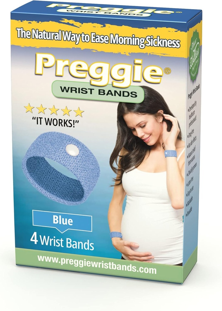 Kolme Lollies Preggie Pahoinvointia Rannekkeet Aamulla Sairauden lievittäminen - Side Effect Free - 2 Count (4 Rannekkeet) - Sininen