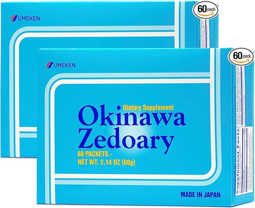 Umeken Okinawa Zedoary Purple och White Turmeric med Fermented Cabbage Extract, Gut Health Supplements for Women and Men, Zedoary Root, Turmeric Supplement, 60 Count, Pack of 2
