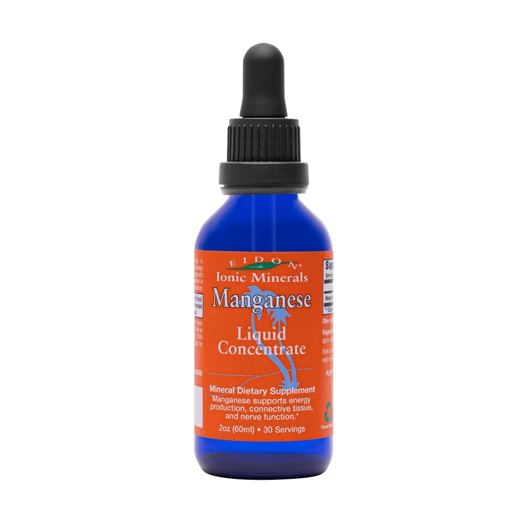Eidon Ionic Minerals Nestemäinen Mangaani - Mangaani Kloridi Drops Supplement, Mineral Drops for Water, Tukee Luut ja Kartilage Terveys, energia ja voimakkuus, Oikea Ruoansulatuskanavan toiminto, 2 oz