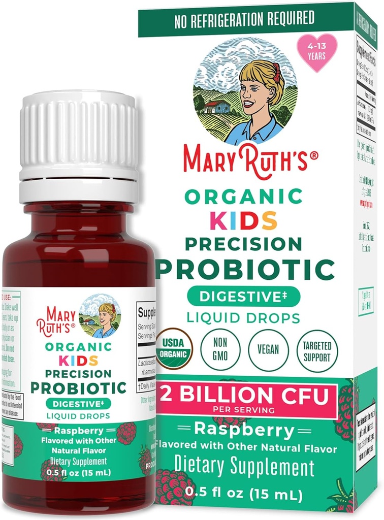 MaryRuth Organics USDA Organic Liquid Kids Probiootti Drops ... Ruoansulatusterveys Gut Health...