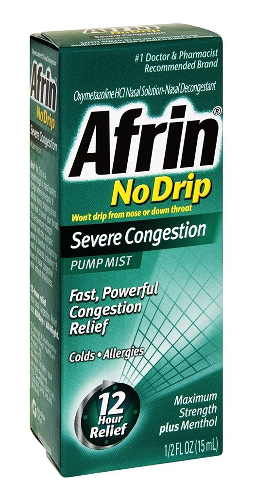 Afrin No Drip Vaikea Ruuhka Pumppu Mist 15 ml (Pack of 6)