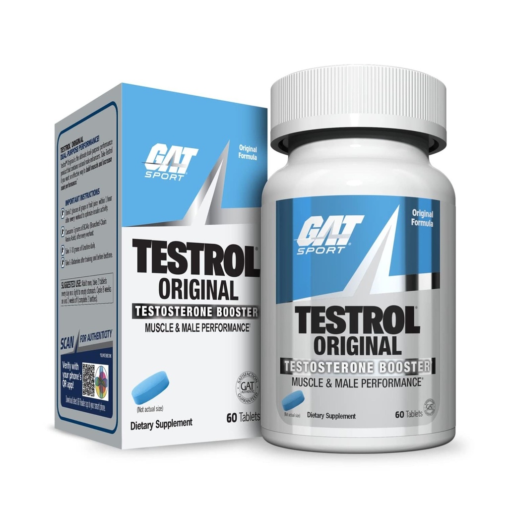 GAT Sport Testrol Original Test Booster | Male Performance, Vitality, Tribulus, Zink, Magnesium | 60 kapslar