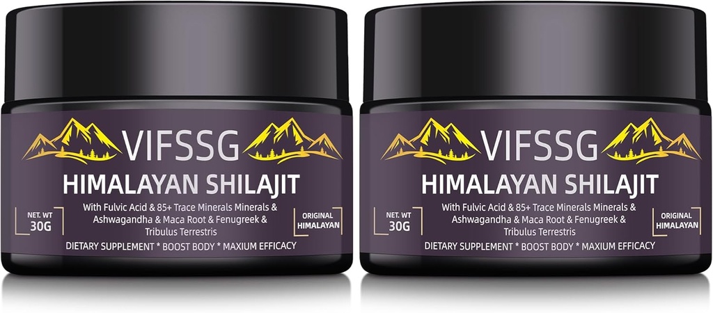 700 Mg Shilajit Supplement, Natural Organic Shilajit Resin Supplement, Shilajit Himalayan Organic, Gold Grade Nature Shilajit med 4 i-1 Komplex för energistöd, 60 Grams, 2Pack