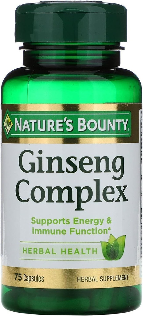 Nature's Bounty Ginseng Complex Plus Royal Jelly Kapselit 75 ea (Pack of 6)